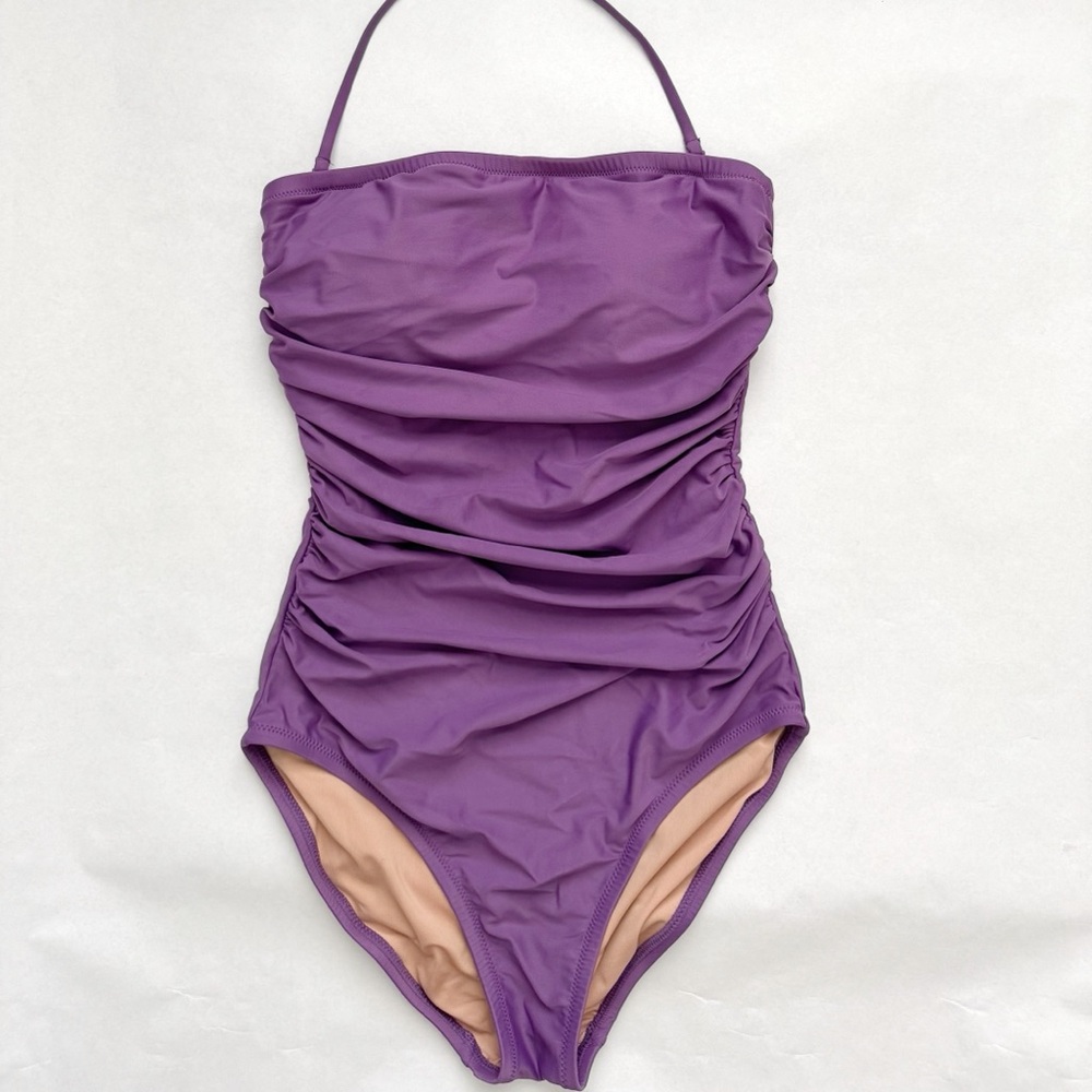 NEW J.CREW Ruched Bandeau One-piece Swimsuit -Size 6